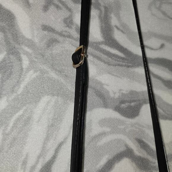 Jessica Simpson Black Faux Leather Crossbody Purse with Gold Metallic Accents - Picture 8 of 10